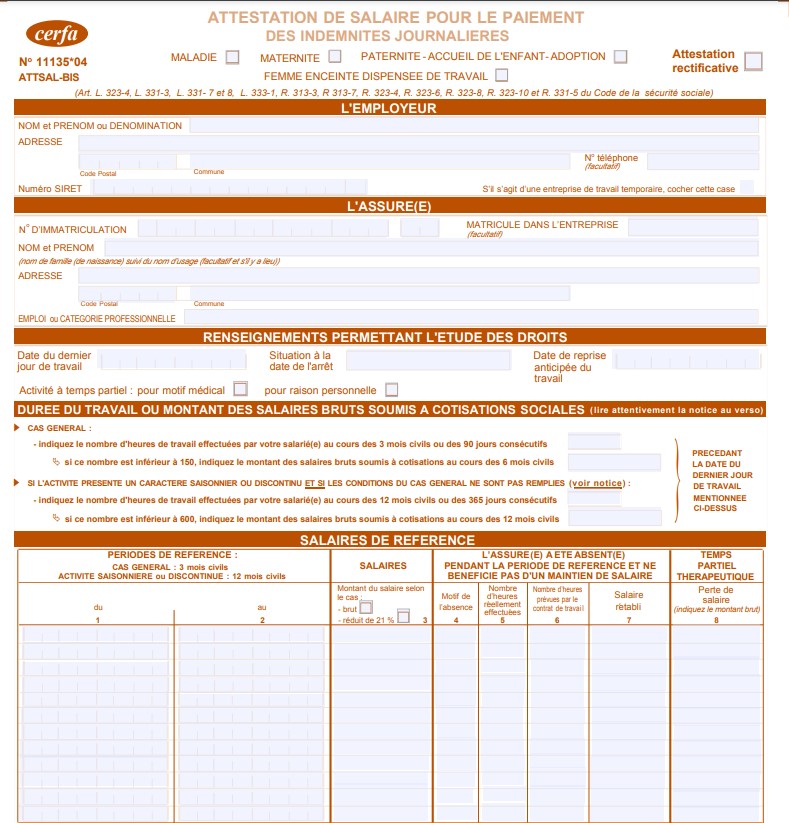 cerfa attestation de salaire